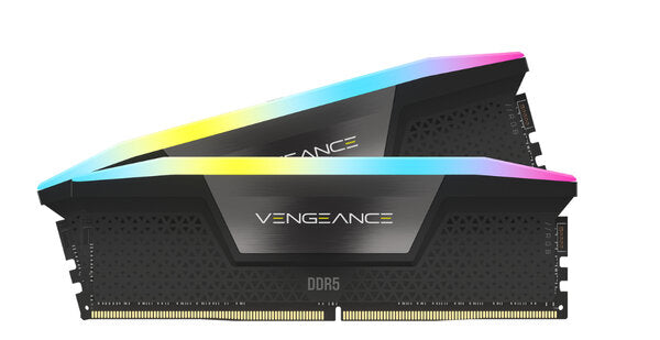 MEMORIA RAM CORSAIR DDR5 VENGEANCE RGB 64GB DIMM (2 X 32GB) 5200 MHZ C40 — BLACK MEMORIA RAM CORSAIR DDR5 VENGEANCE RGB 64GB DIMM (2 X 32GB) 5200 MHZ C40 — BLACK